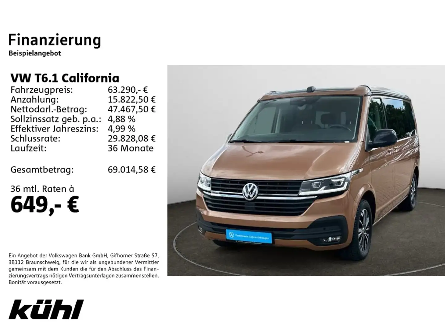 Volkswagen T6.1 California 2.0 TDI DSG 4M Beach Tour Editio Marrone - 2