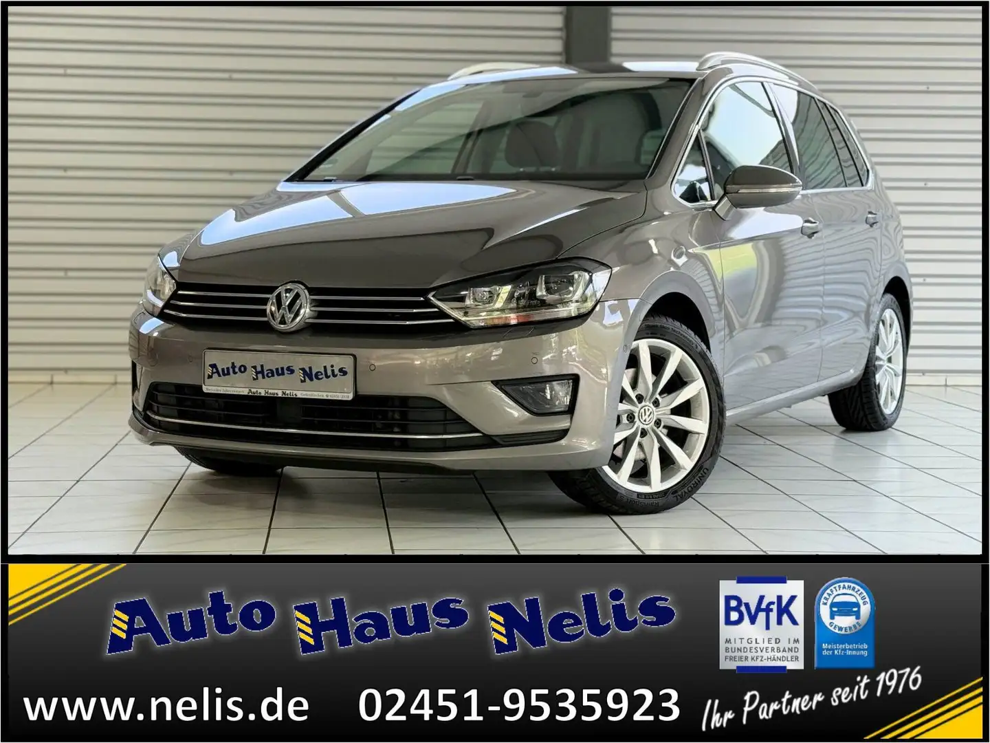 Volkswagen Golf Sportsvan 2,0 TDI Highline DSG Massage-Sitz Grijs - 1