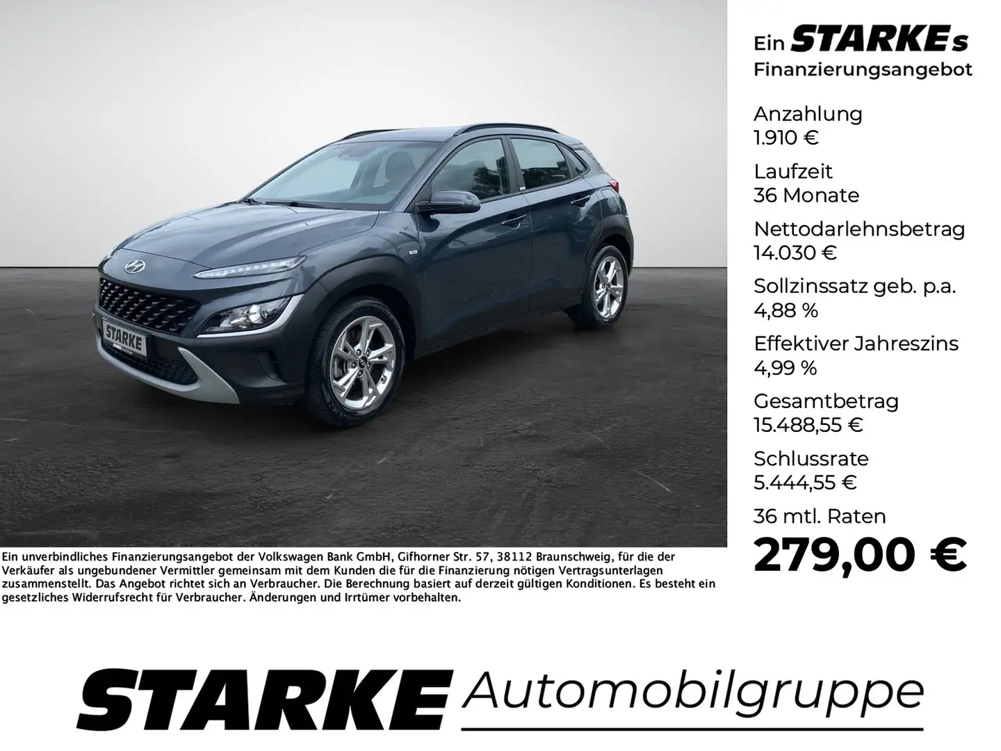 Hyundai KONA 1.0 T-GDi Mild-Hybrid 2WD Trend Gris - 1