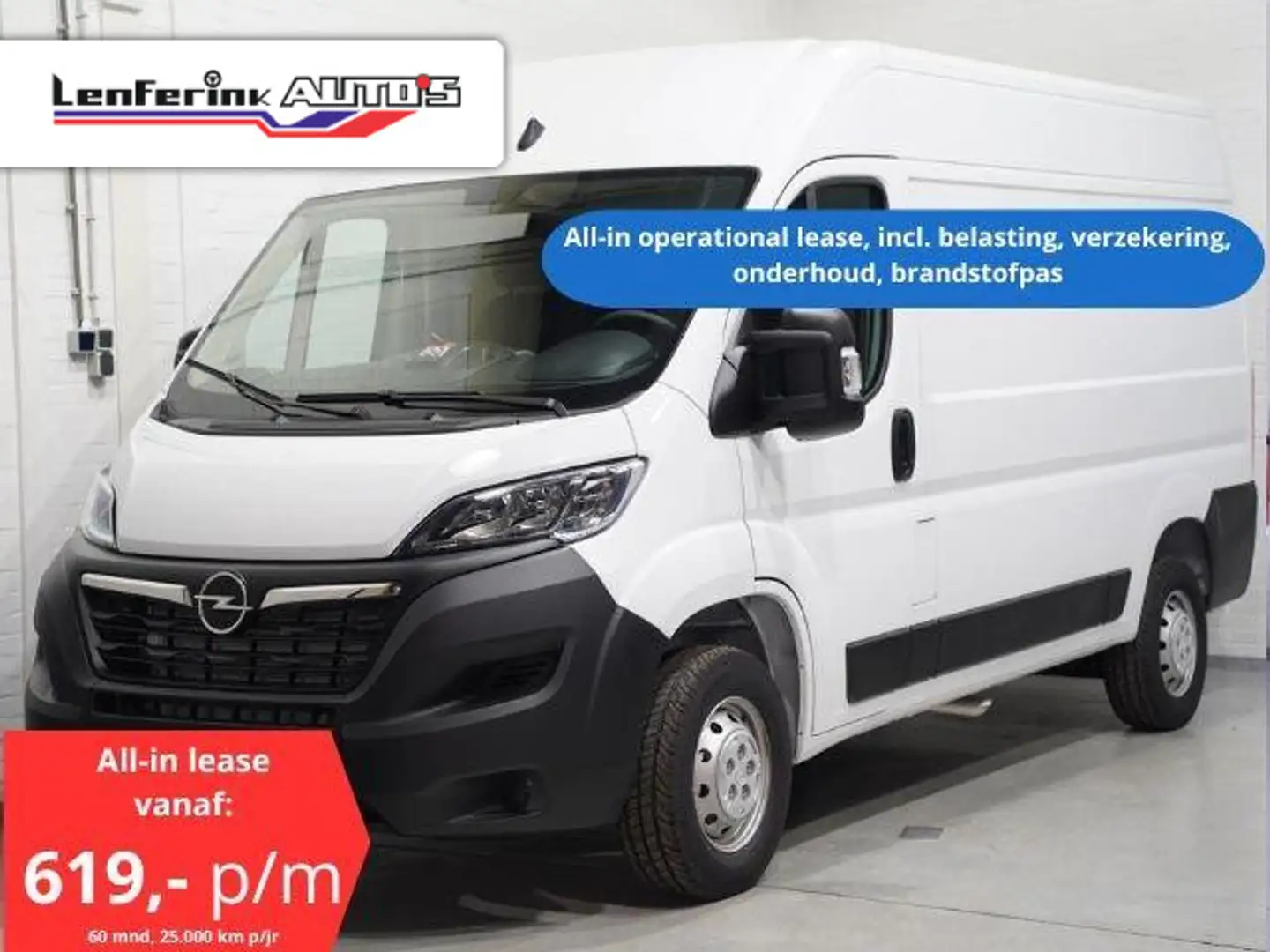 Opel Movano 2.2D 140 pk L2H2 Navi, All-In Lease Camera achter, Wit - 1