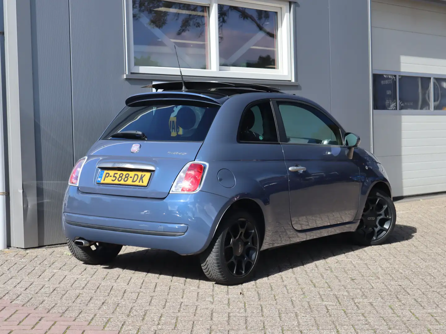 Fiat 500 0.9 TwinAir BiColore / Panoramadak /  Leder Blauw - 2