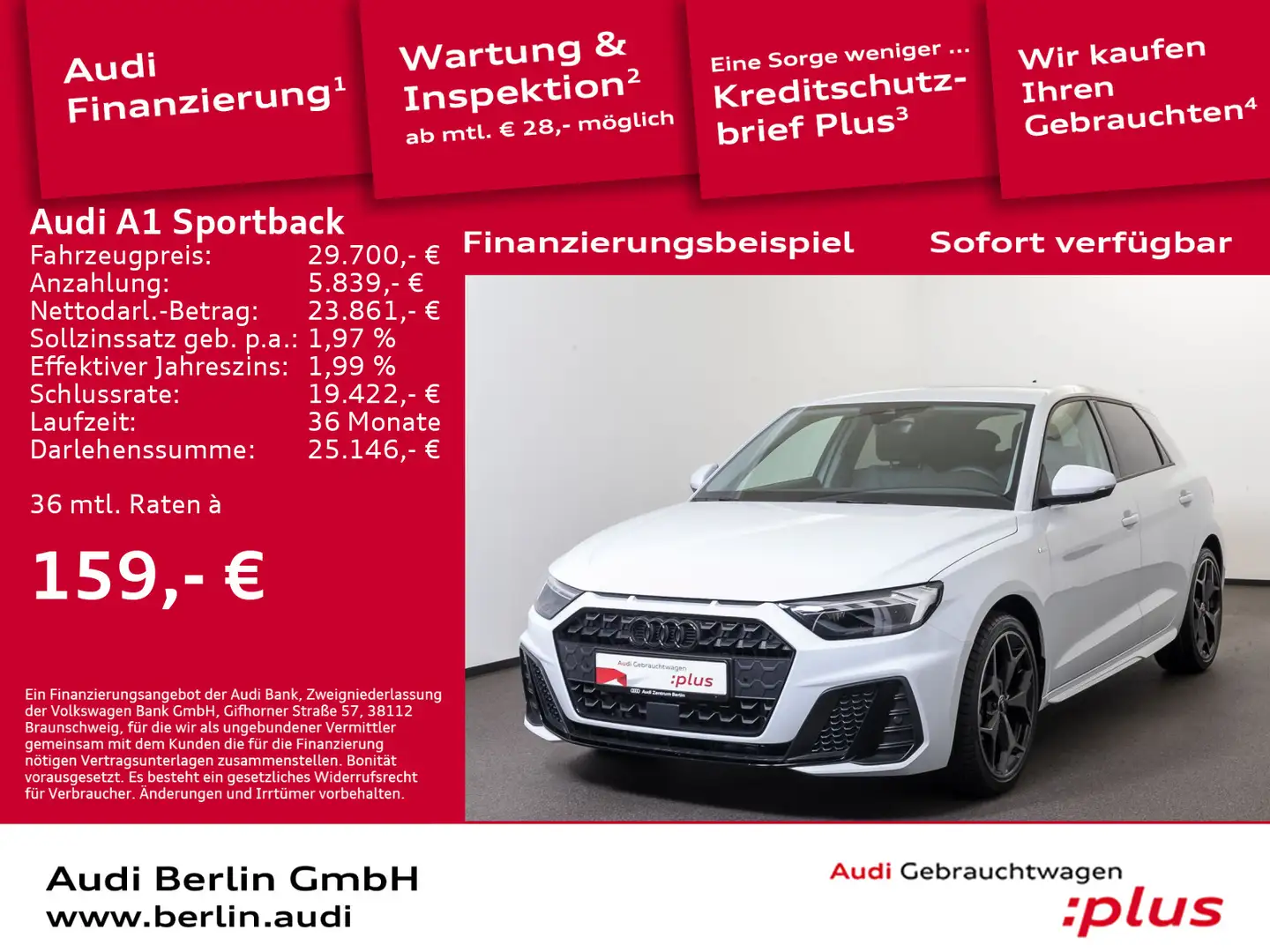 Audi A1 S line 25 TFSI S tr. PDC LED NAVI Weiß - 1