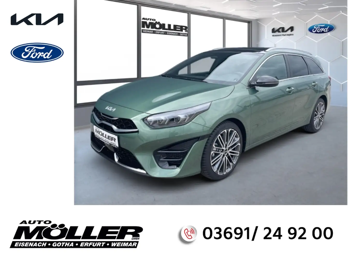 Kia Ceed SW / cee'd SW 1.5T DCT GT-Line Glasdach Leder JBL Navi LED ACC M Grün - 1