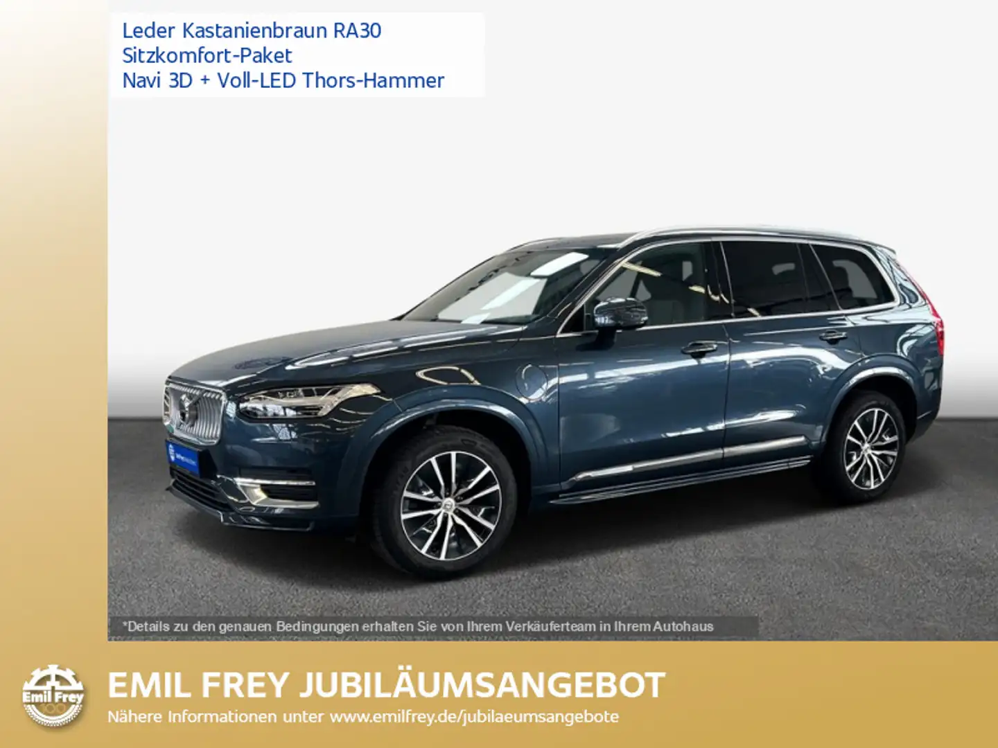 Volvo XC90 T8 AWD Recharge 7S Inscrition Aut Luftf 360° Blauw - 1