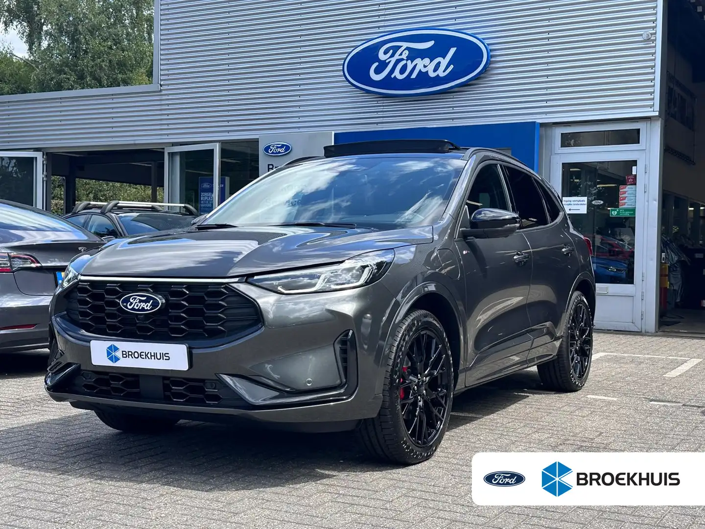 Ford Kuga 2.5 PHEV ST-Line X | BLACK PACK |  PANODAK | LEDER Grijs - 1