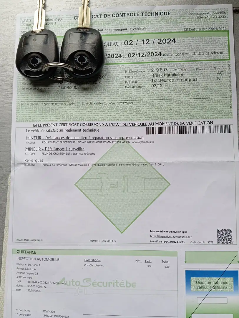 SsangYong Kyron 2.0 Turbo M 200 Xdi 4WD S.  .prix emporté . - 1