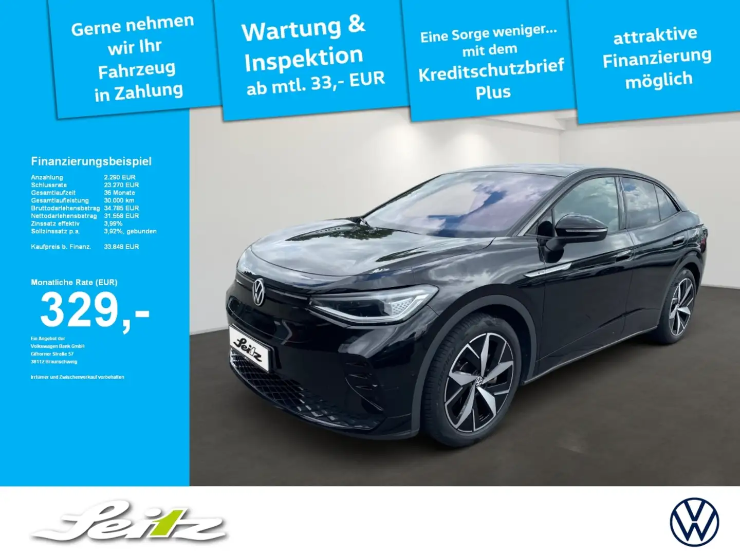 Volkswagen ID.5 GTX 4M *AHK*MATRIX*KAMERA*NAVI*WÄRMEPUMPE* Schwarz - 1