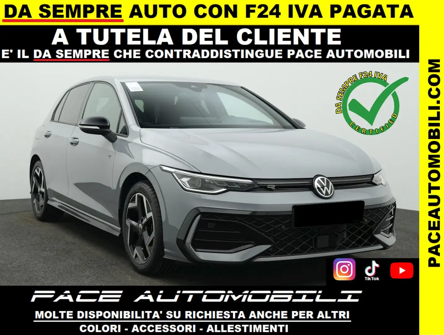 Volkswagen Golf D VII.5 8.5 R-LINE RLINE BLACK PACK KAMERA PDC ACC Grigio - 1