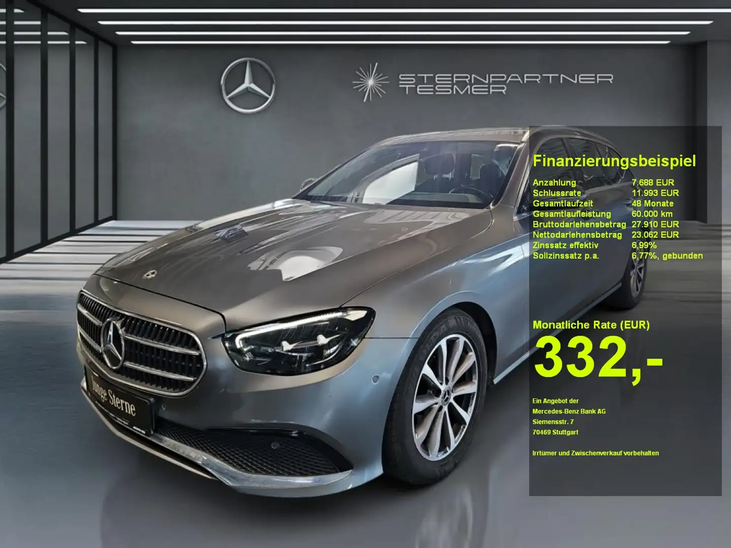 Mercedes-Benz E 200 d T AVANTGARDE+WIDE+LED+TOTW+KAMERA+AHK Gris - 1