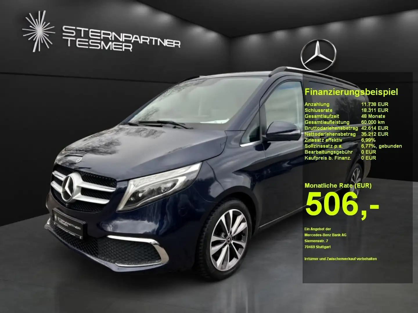 Mercedes-Benz V 250 d Lang LANG+PANO+360°+BURM.+DISTRONIC Blau - 1