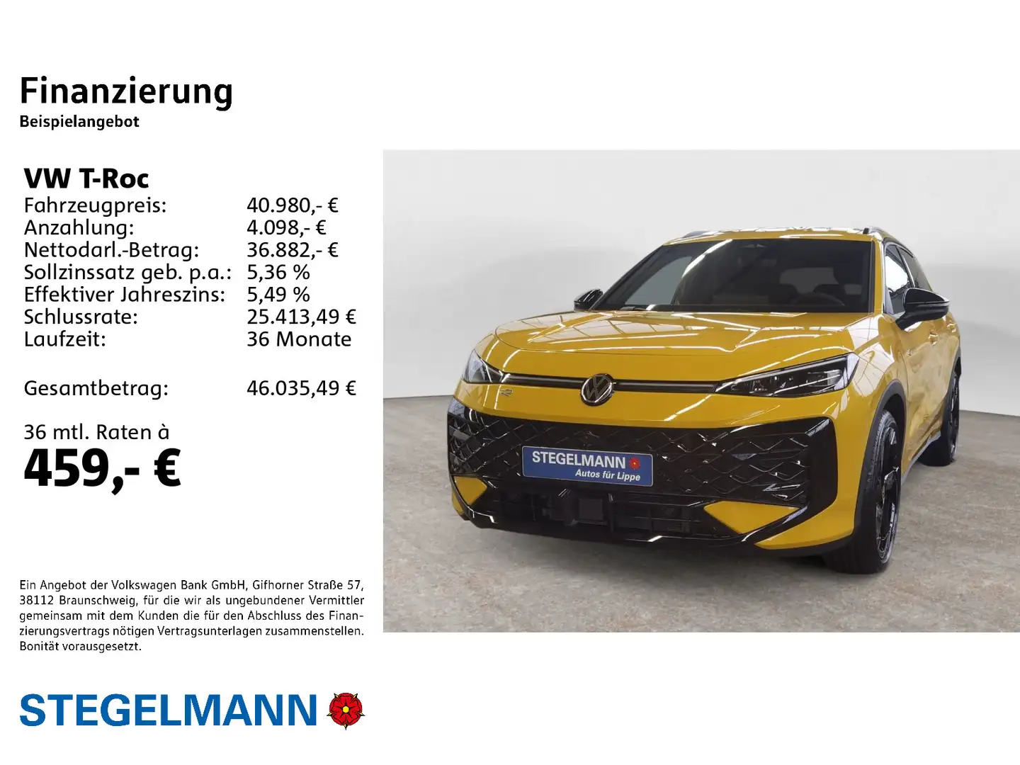 Volkswagen T-Roc 1.5 l eTSI OPF 7-Gang-DSG R-Line Neues Mod Jaune - 2