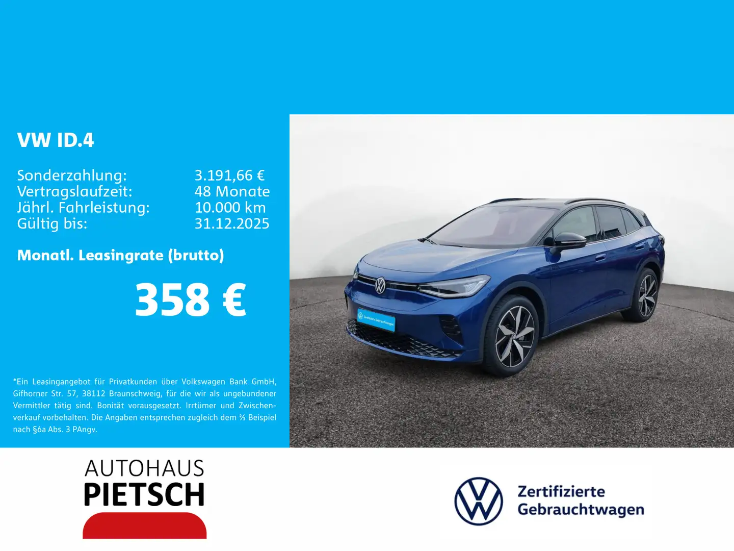 Volkswagen ID.4 GTX 4Motion 79KWh Blau - 1