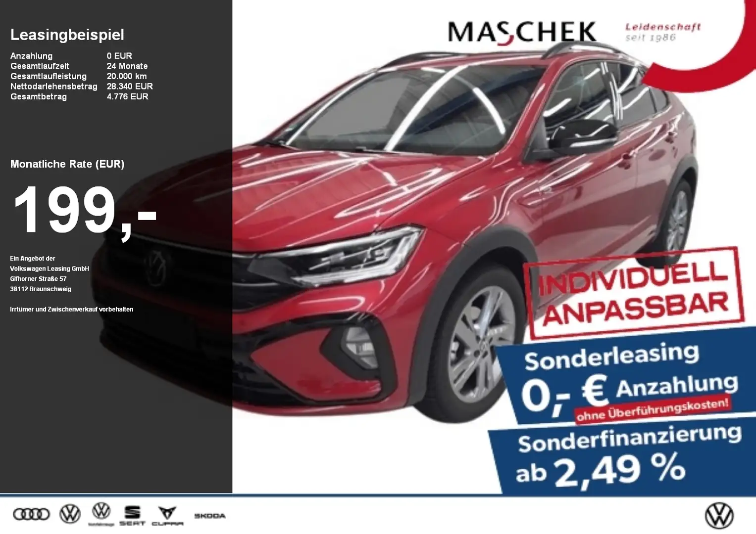 Volkswagen Taigo R-Line 1.5 TSI DSG Black IQ.Light ACC PDC RearView Rot - 1