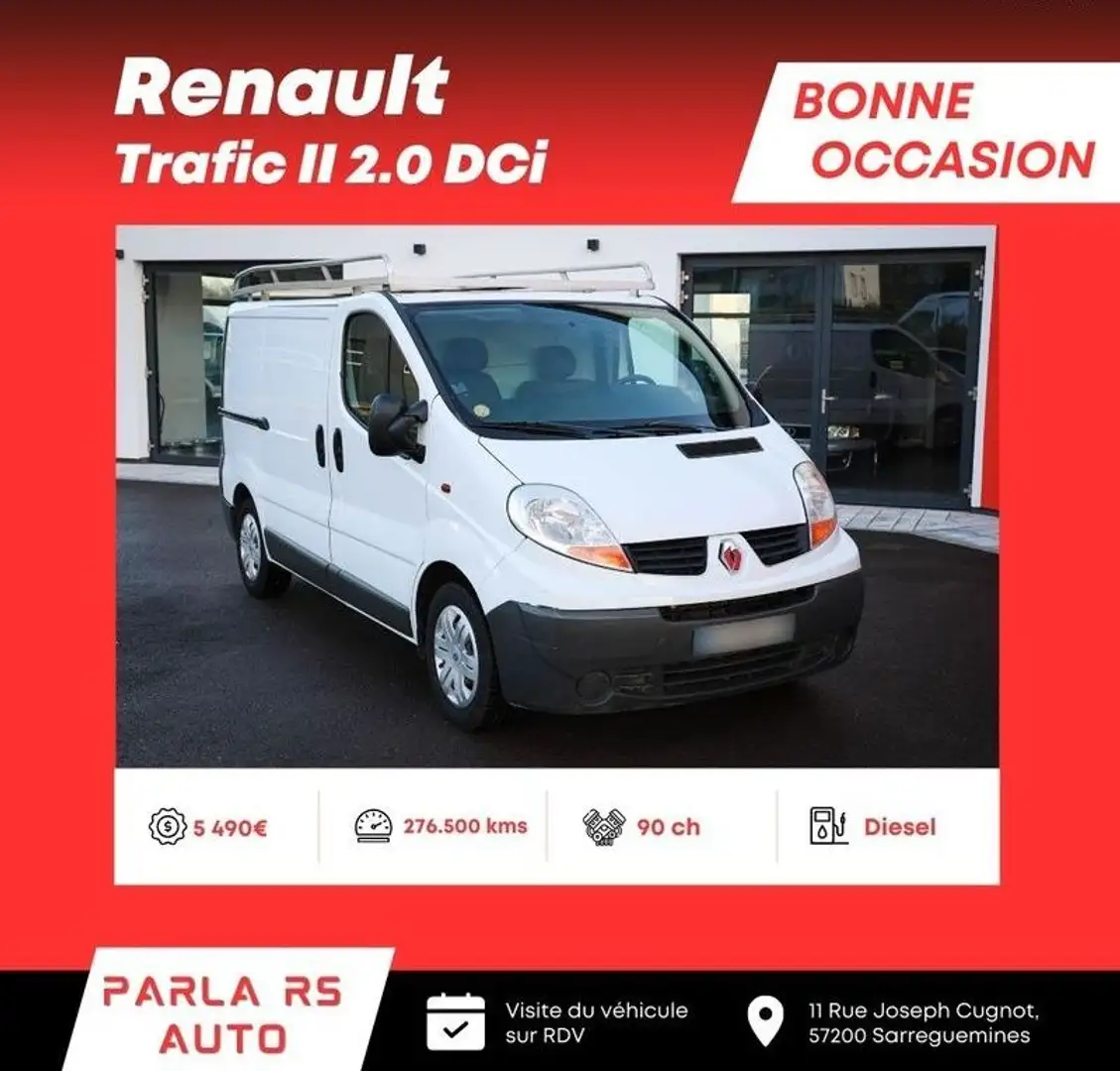 Renault Trafic II L1H1 2.0 DCi 90ch Bianco - 1