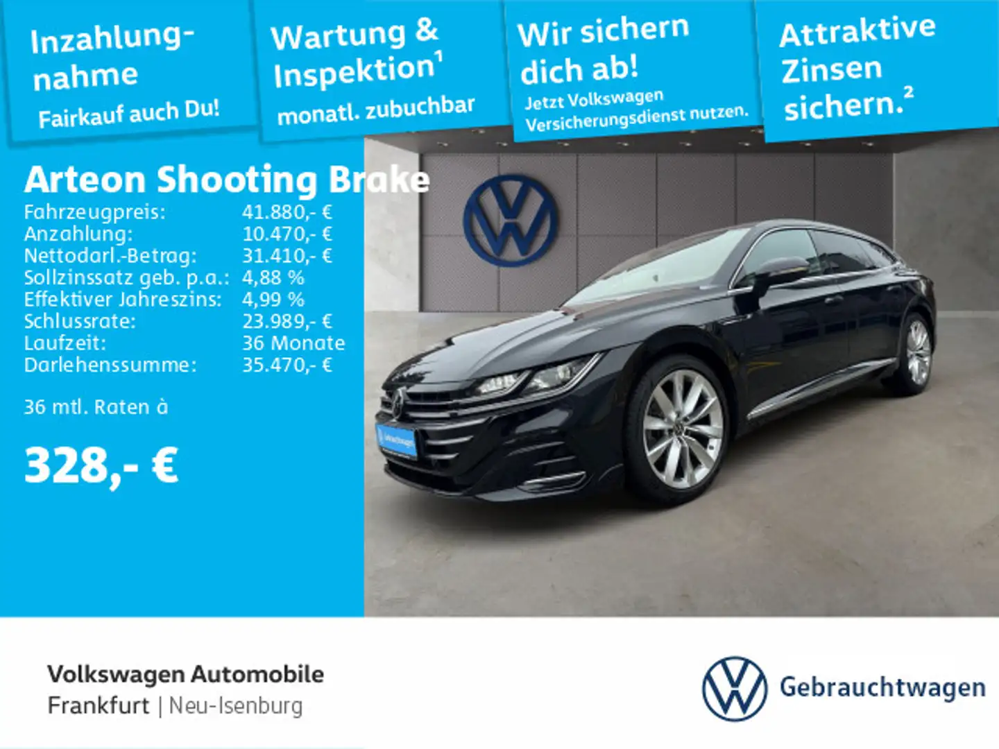 Volkswagen Arteon 2.0 TSI DSG R-Line Pano Na Black - 1