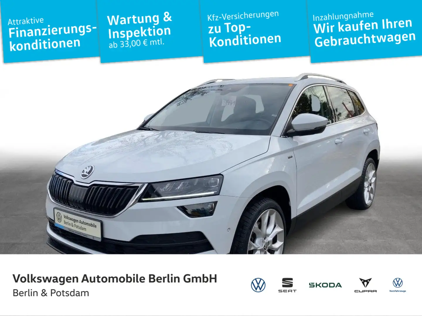 Skoda Karoq 1.5 TSI ACT Drive 125 DSG Pnao LED Navi Blanc - 1