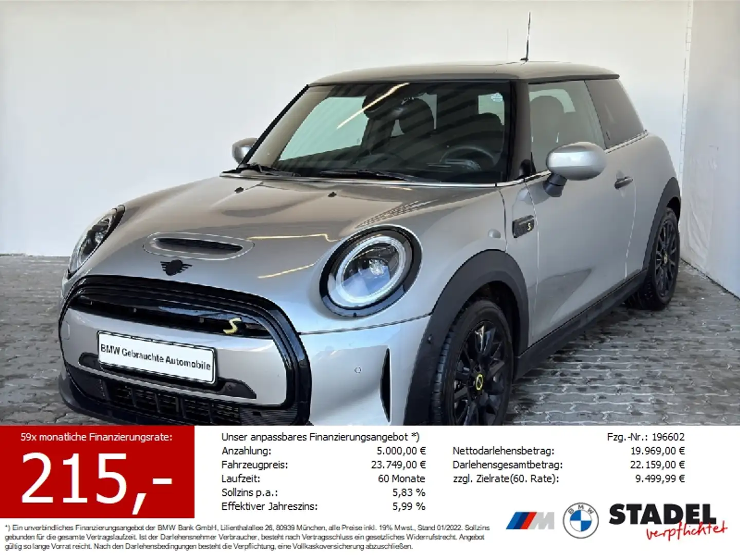 MINI Cooper SE 3-Türer Navi.LED.HuD.H&K.Pano.Rükam Argent - 1