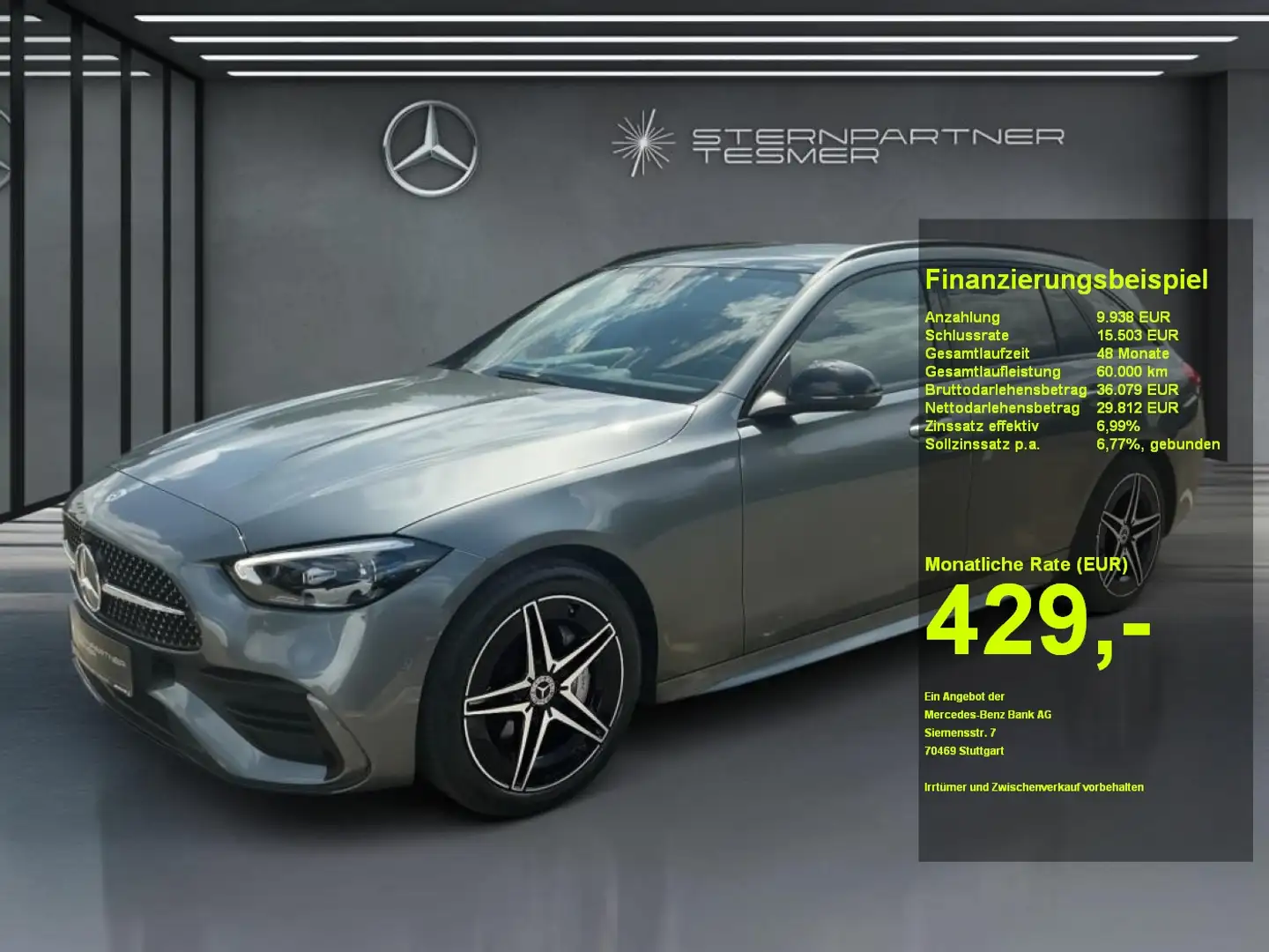 Mercedes-Benz C 300 e T AMG Panorama 360° DigitalL. NightP. Gris - 1