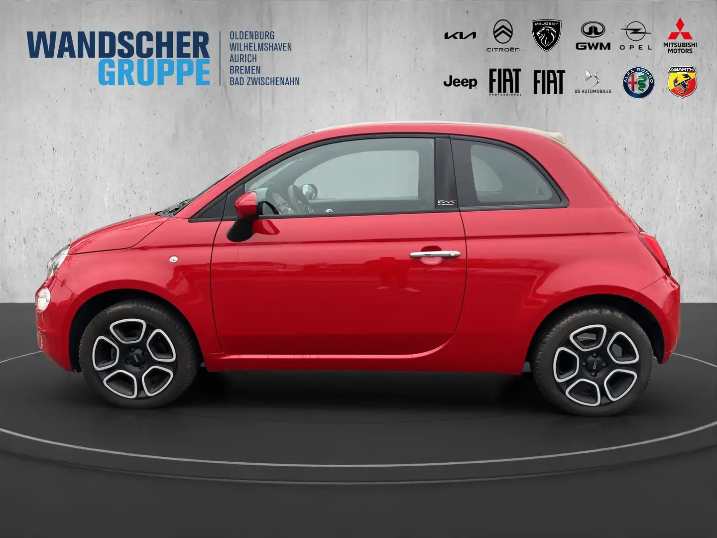 Fiat 500C Cabrio Club 1,0 Carplay+PDC+Klima Rot - 2