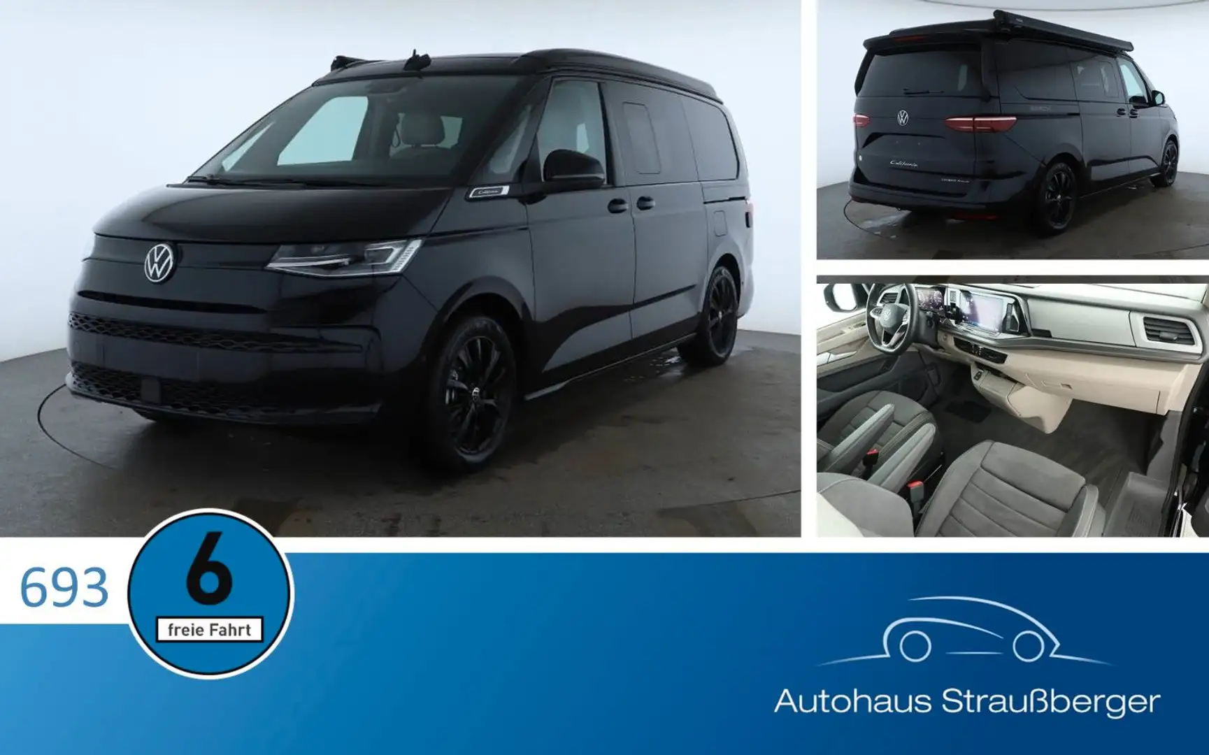 Volkswagen T7 California California Beach Camper eHybr. 4M IQ ACC AHK Schwarz - 1