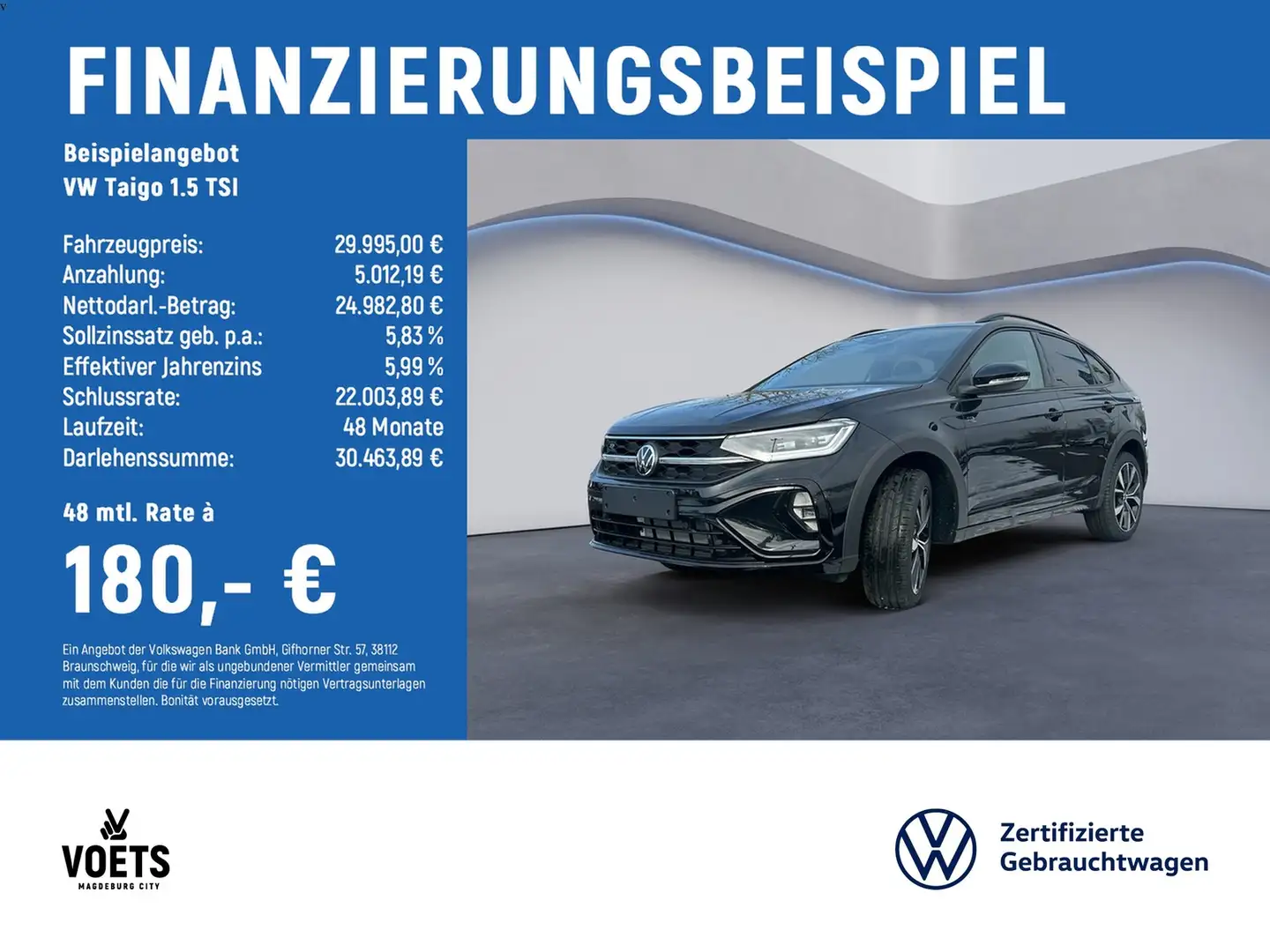 Volkswagen Taigo 1.5 TSI R-Line DSG+AHK+KAM+MATRIX-LED Schwarz - 2