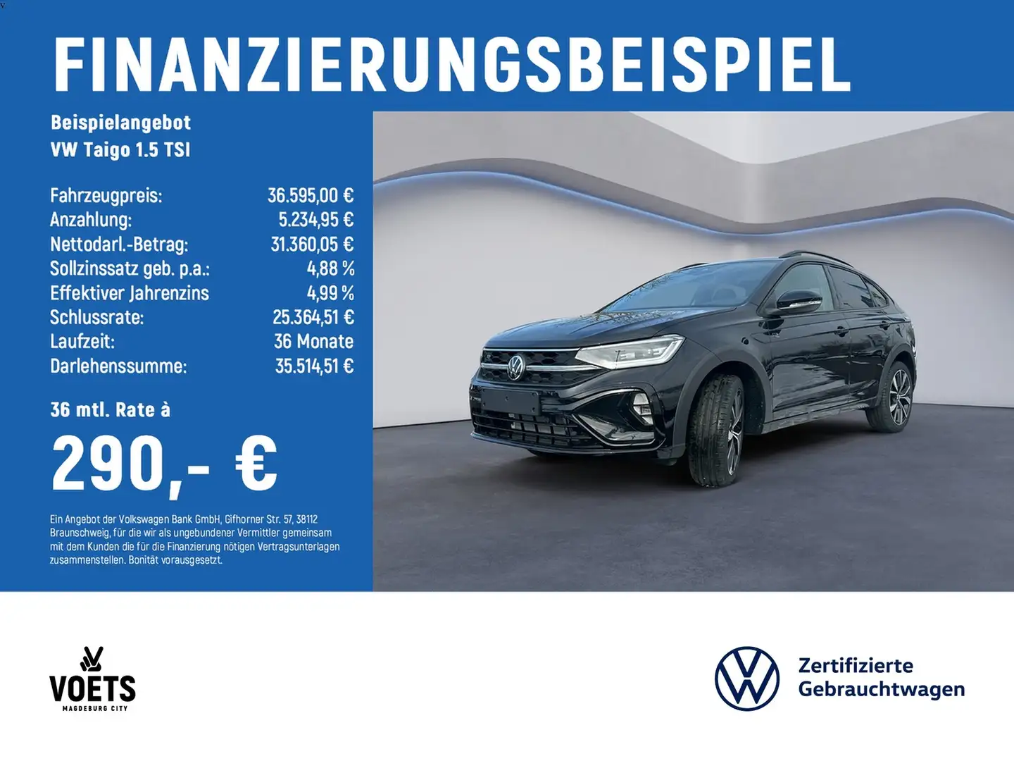 Volkswagen Taigo 1.5 TSI R-Line DSG+AHK+KAM+MATRIX-LED Schwarz - 2