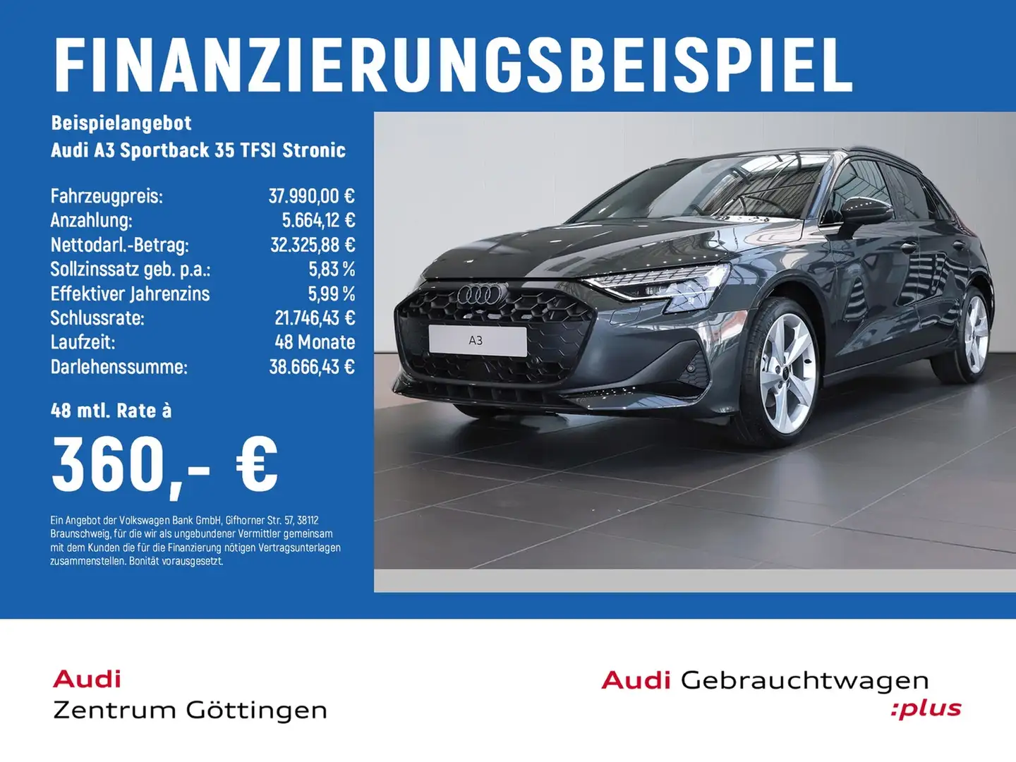 Audi A3 Sportback 35 TFSI Stronic advanced SOUND+LED Grijs - 2