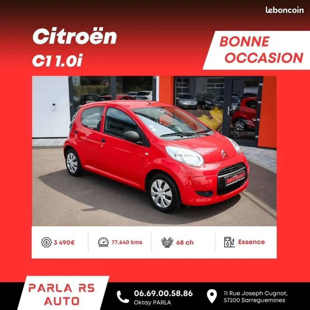 Citroen C1 Citroën 1.0i 12V 68ch Roşu - 1
