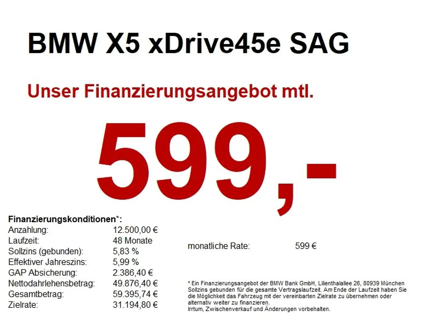 BMW X5 xDrive45e SAG M Sport AHK/LASER/LUFT/HUD/AKUS Schwarz - 1