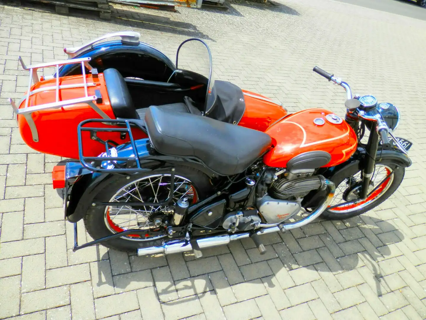 Ariel Motorcycles SQ4 Square Four 4 Mark I + Steib S 250 Czerwony - 2