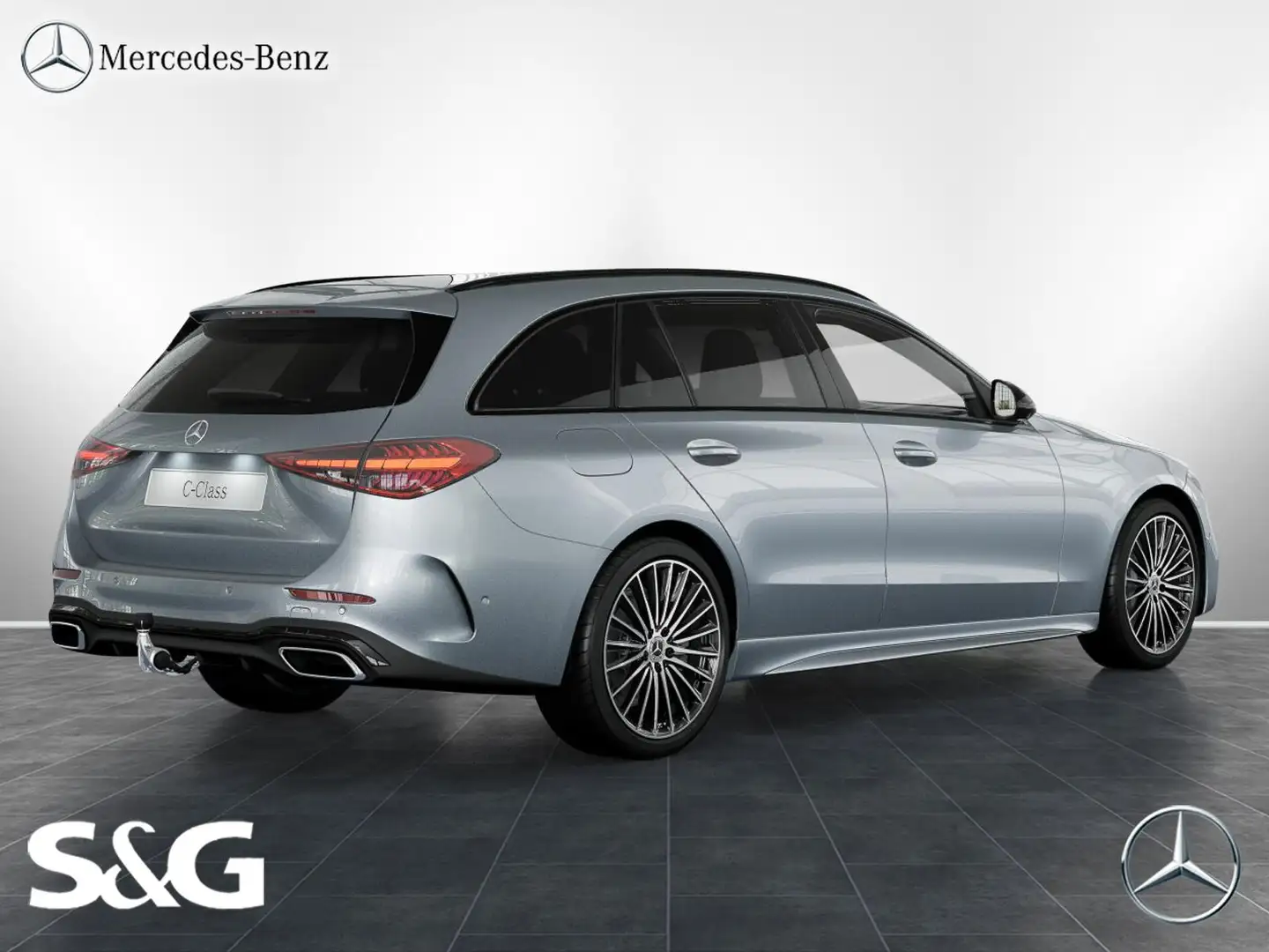 Mercedes-Benz C 300 d T AMG MBUX+360°+LED+AHK+Standh+Distronic Silber - 2