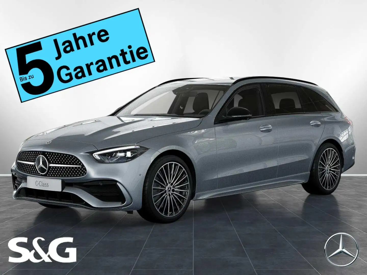 Mercedes-Benz C 300 d T AMG MBUX+360°+LED+AHK+Standh+Distronic Silber - 1
