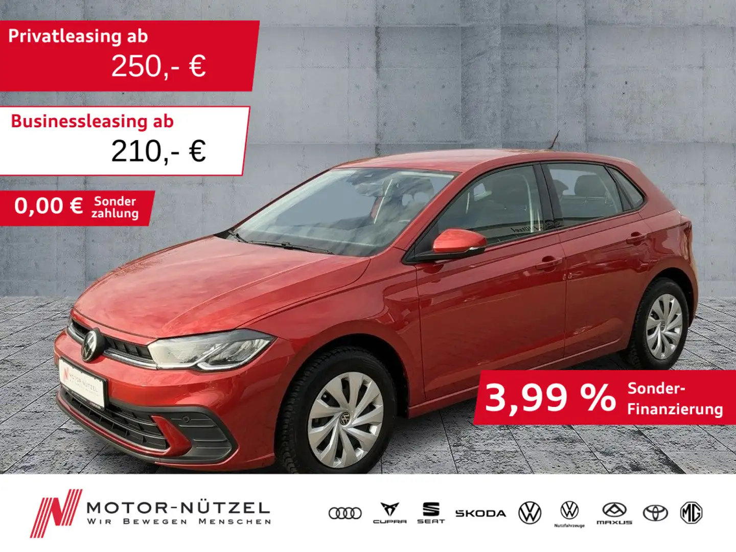Volkswagen Polo 1.0 TSI LIFE LED+NAVI+APP+DAB+BT+PDC+MFL+VC Rot - 1