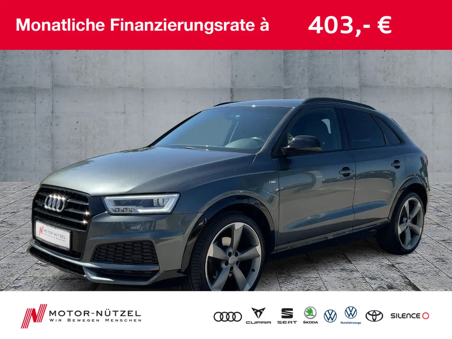 Audi Q3 2.0 TFSI S-TR QU S-LINE LED+NAV+SHZ+RFK+20" Grijs - 1
