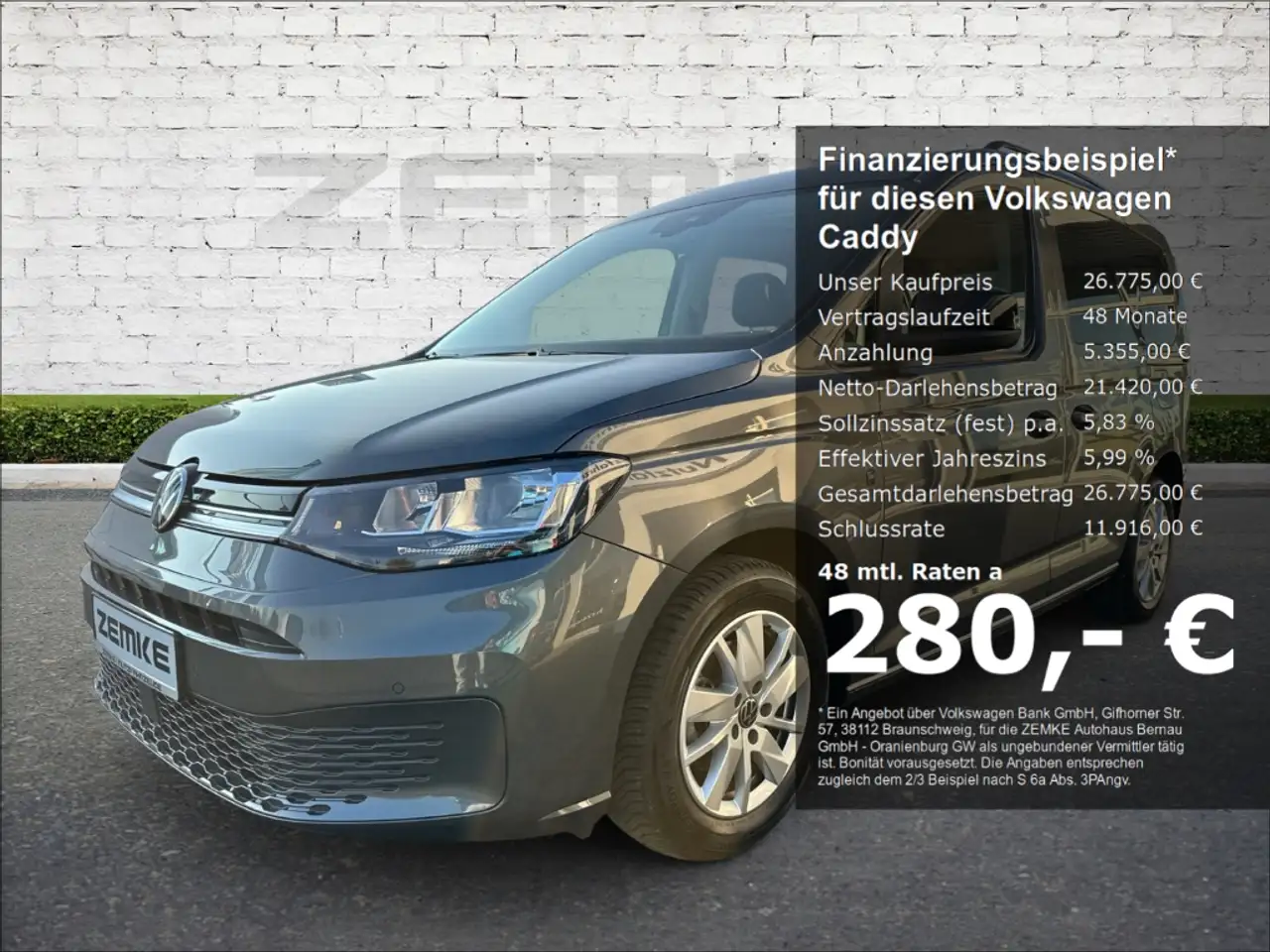 Volkswagen Caddy 2.0 TDI Life Navi ACC Mehrzonenklima Musikstreamin