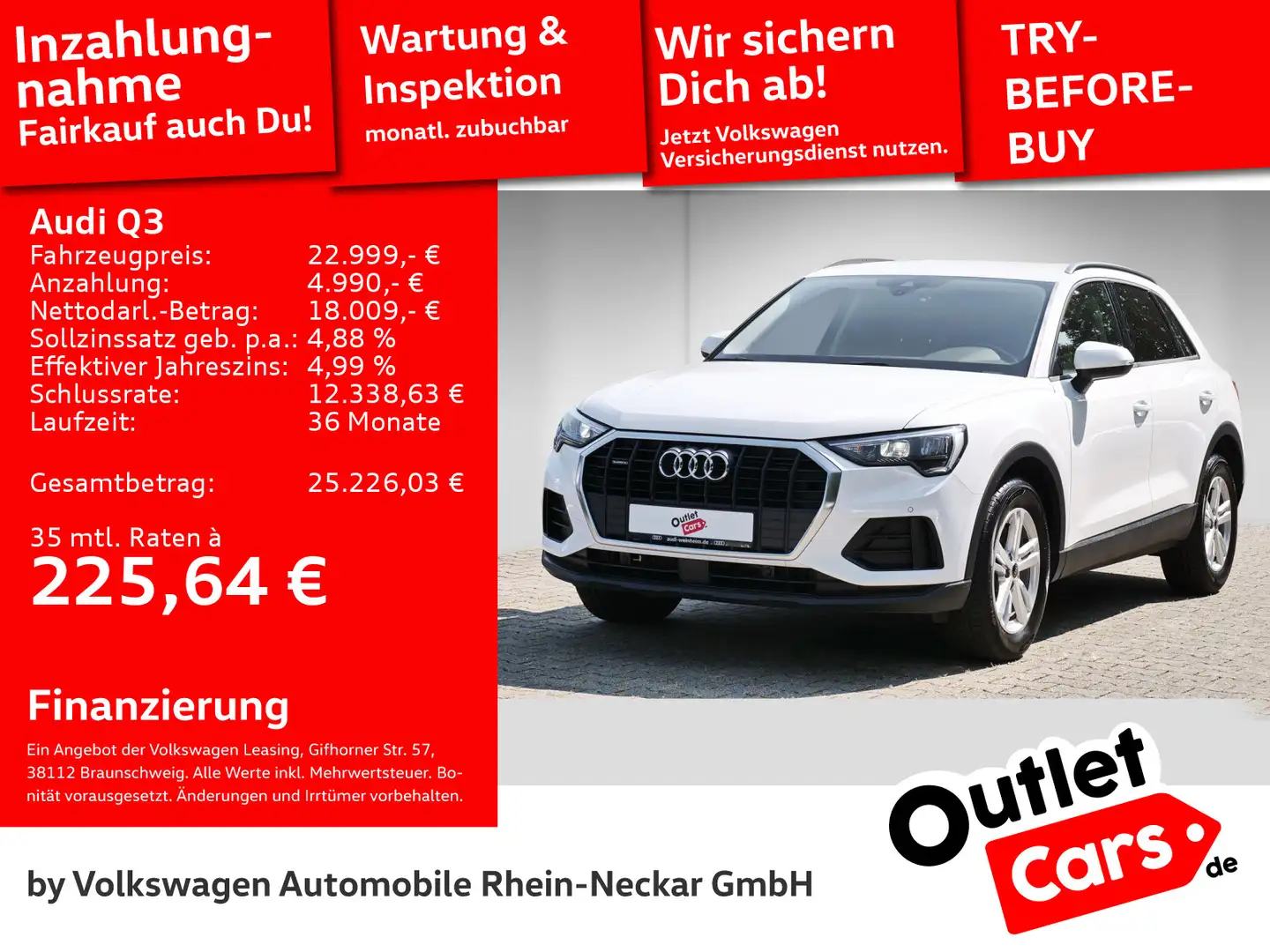 Audi Q3 40 TFSI quattro S-tronic AHK Navi uvm Weiß - 1
