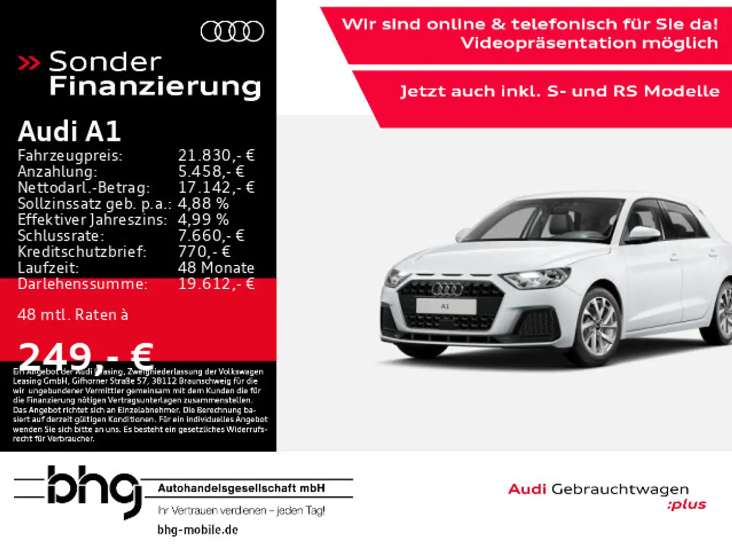 Audi A1 25 TFSI Sportback S tronic advanced Weiß - 1