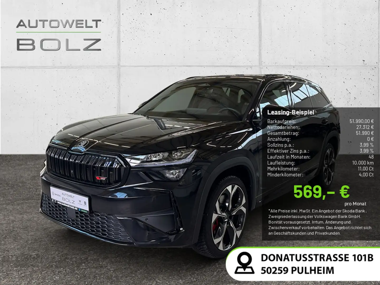 Skoda Kodiaq 2.0 TSI RS 4x4 HUD PANO 360° 7-SITZER Schwarz - 1