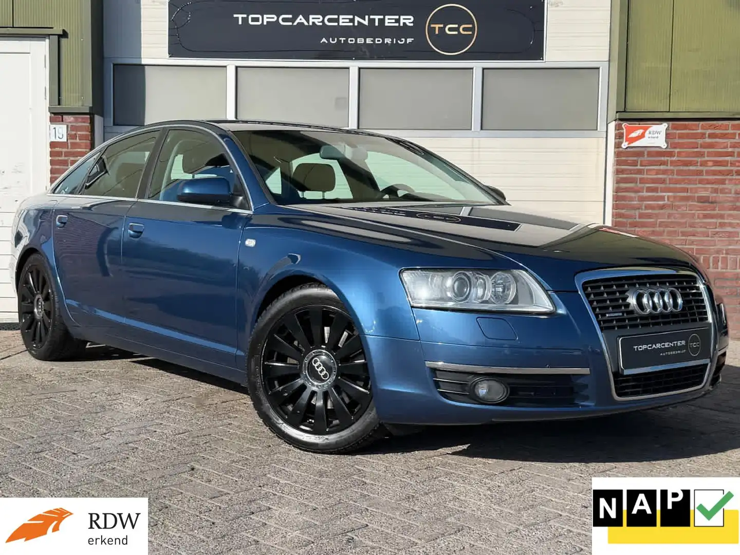 Audi A6 Limousine 3.2 FSi quattro/AIRCO/LEER/STOELV/APK/NA Blau - 1