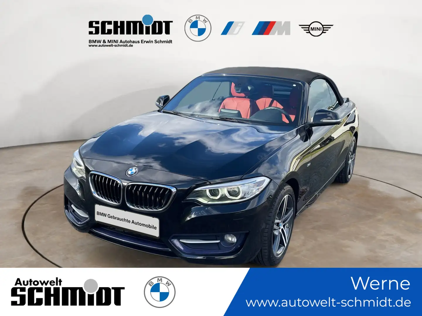 BMW 218 i Cabrio Sport Line + GARANTIE Zwart - 1