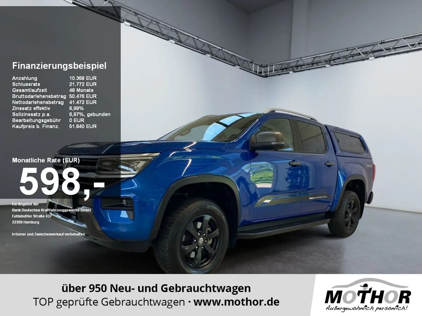 Volkswagen Amarok PanAmericana 3.0 TDI DSG 4Motion Hardtop Blauw - 1