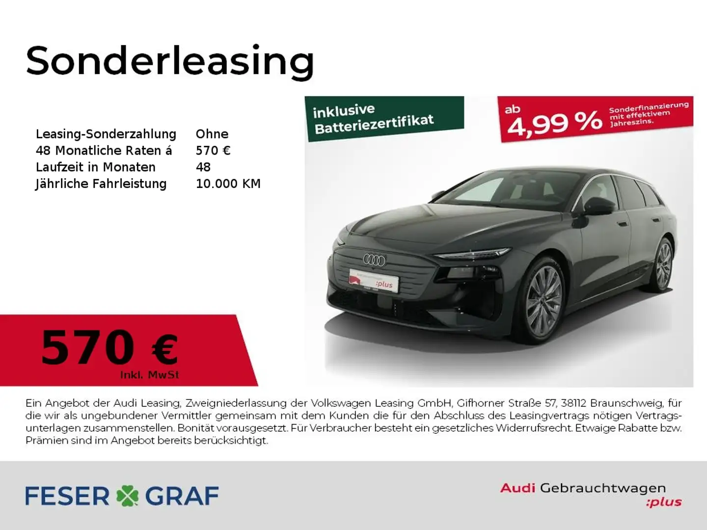 Audi A6 Avant e-tron performance AHK/360°/Matrix/Alu20/ACC Grau - 1