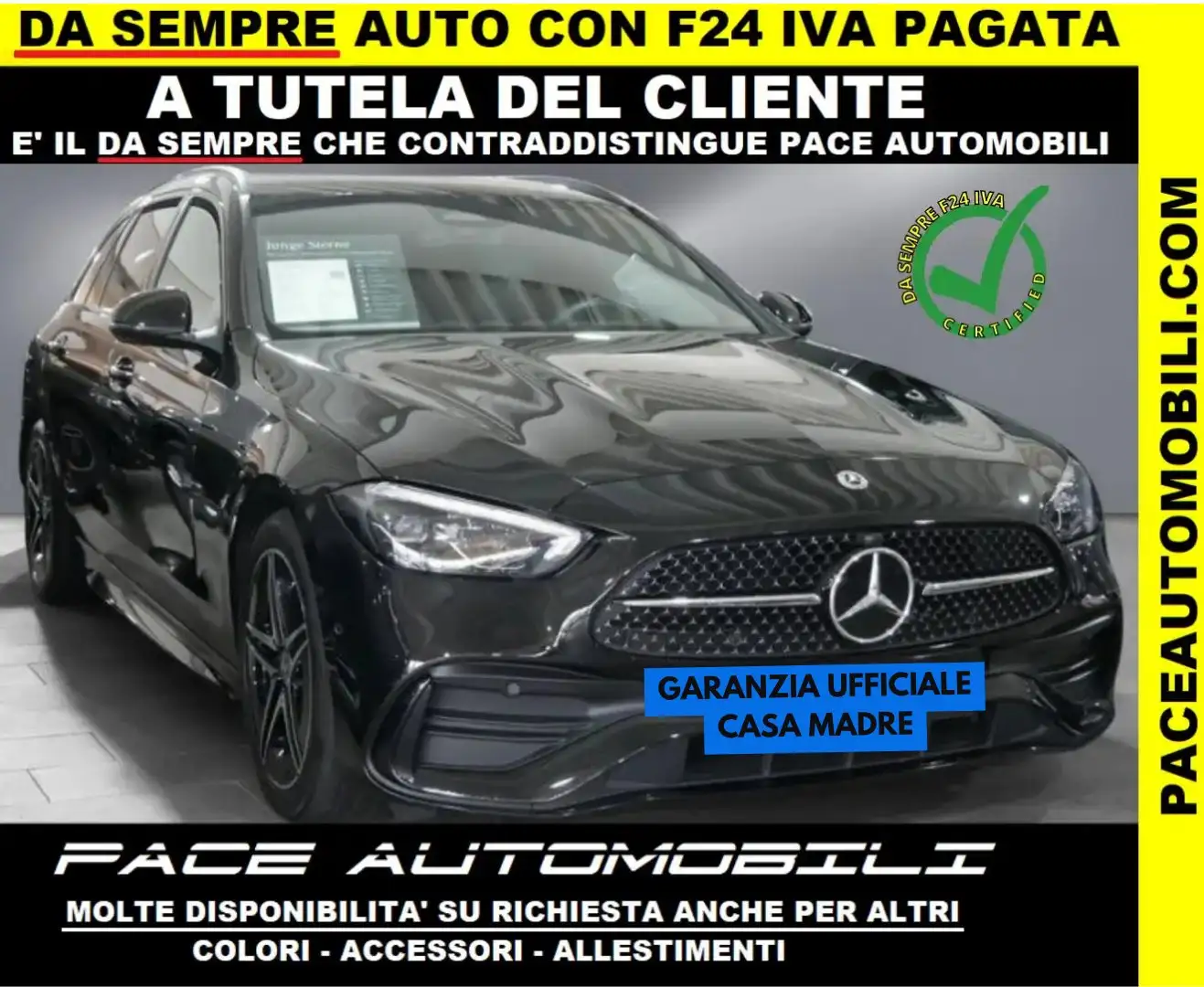 Mercedes-Benz C 300 D PREMIUM AMG NAVI KAMERA PELLE ACC NIGHT MBUX Nero - 1