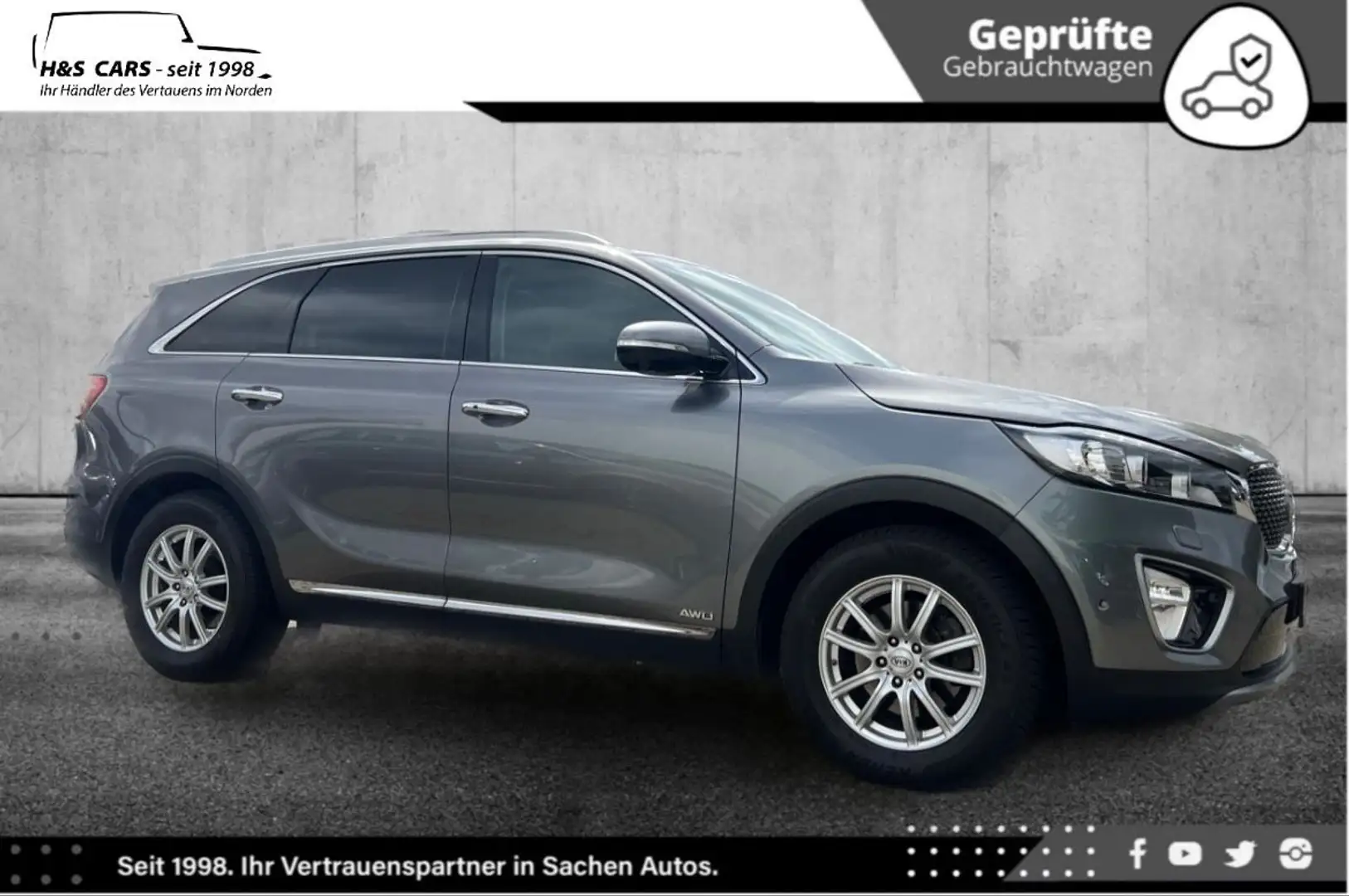 Kia Sorento Platinum EDT 4WD 1.H NAV PANO LEDER TÜV Grau - 1