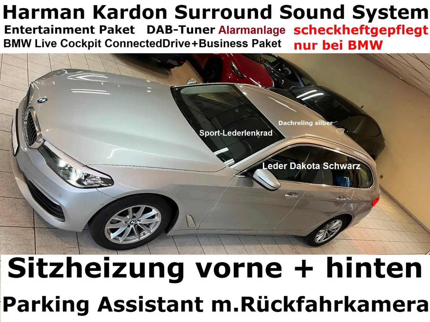 BMW 530 da+Voll-Leder+4xSHZ+R-Kamera+HarmanKardon+DAB Argent - 1