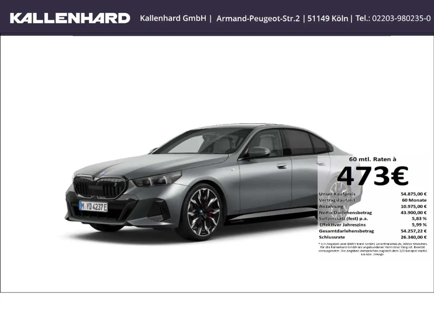 BMW i5 40 eDrive M Sport Pro-Pano-AHK-DrivingAssProf Grau - 1