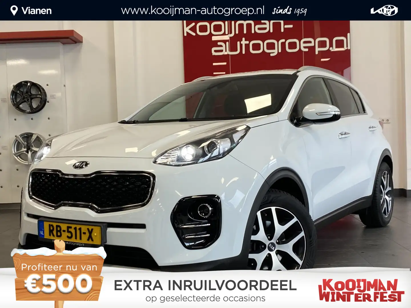 Kia Sportage 1.6 GDI DynamicLine Nederlandse auto, 1400KG trekg Wit - 1