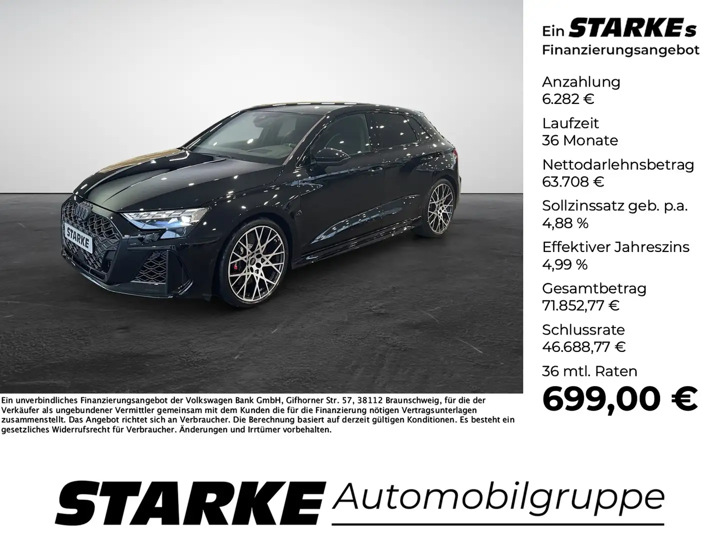 Audi RS3 Sportback Nero - 1