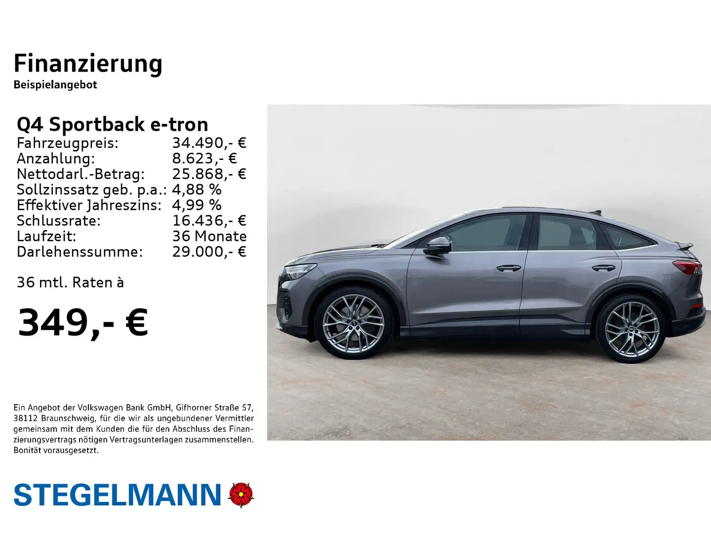 Audi Q4 e-tron Q4 Sportback 50 e-tron qu. 220kW/77kwH *Pano*AHK Grau - 2