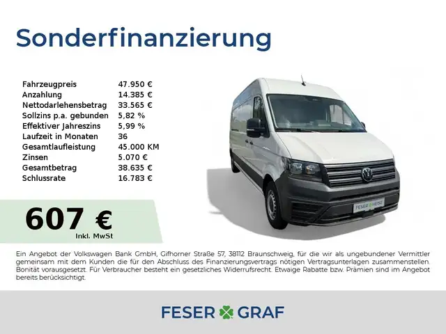 Volkswagen Crafter Rear View/Sitzhzg./App-Connect